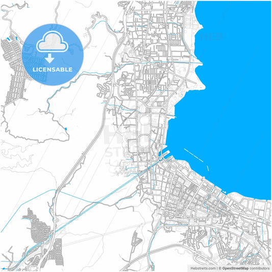 Ōtsu, Shiga, Japan, city map with high resolution roads.