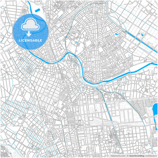 Koshigaya, Saitama, Japan, city map with high resolution roads.
