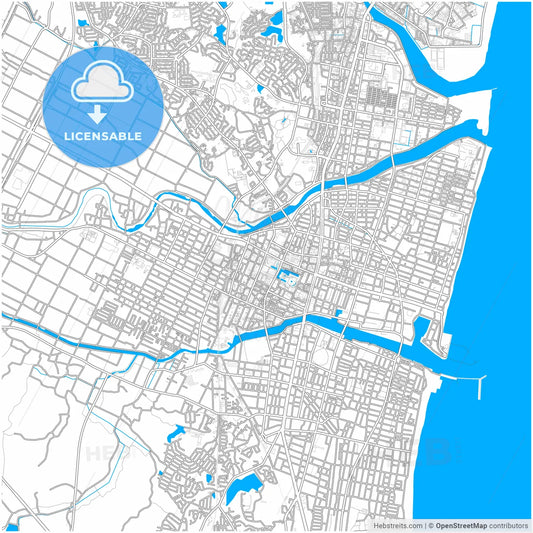 Tsu, Mie, Japan, city map with high resolution roads.