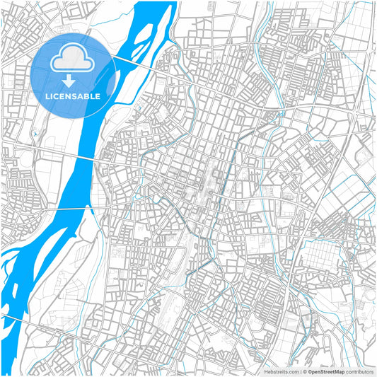 Nagaoka, Niigata, Japan, city map with high resolution roads.