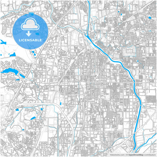 Ibaraki, Osaka, Japan, city map with high resolution roads.
