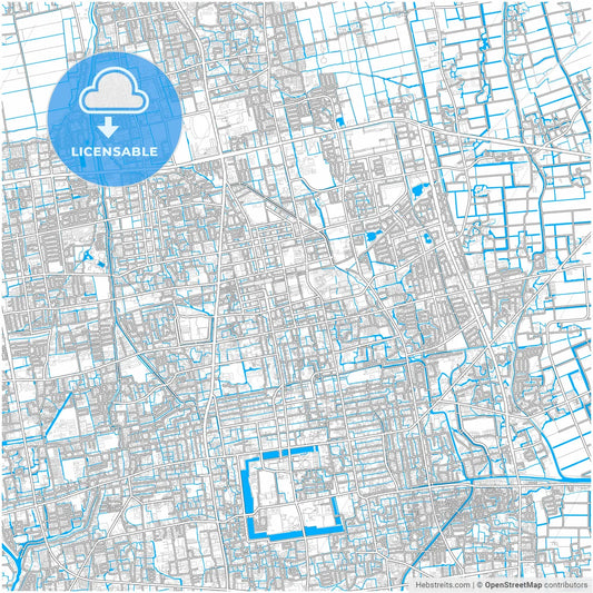 Saga, Saga, Japan, city map with high resolution roads.