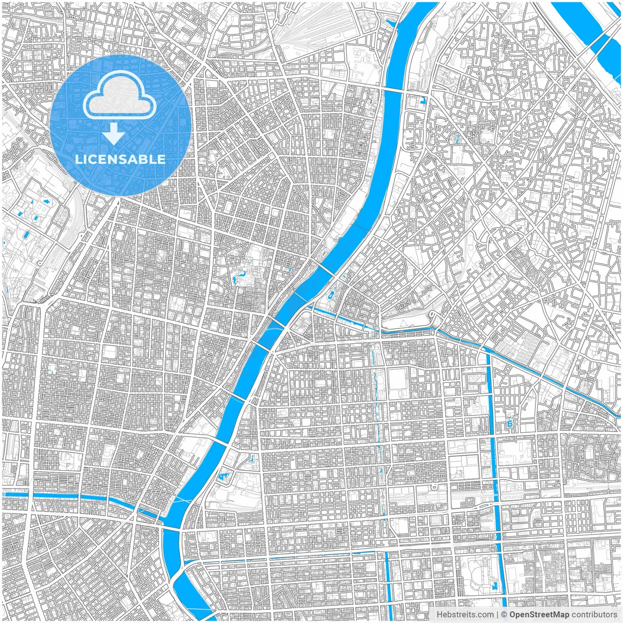 Sumida, Tokyo, Japan, city map with high resolution roads.
