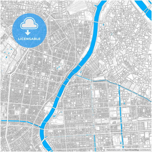 Sumida, Tokyo, Japan, city map with high resolution roads.