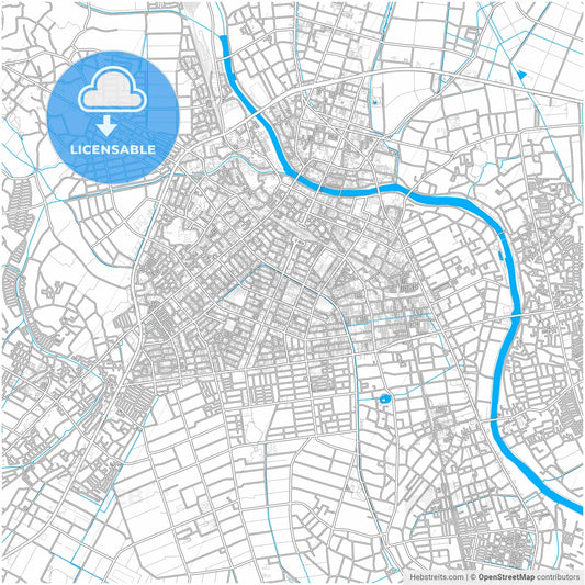 Kasukabe, Saitama, Japan, city map with high resolution roads.
