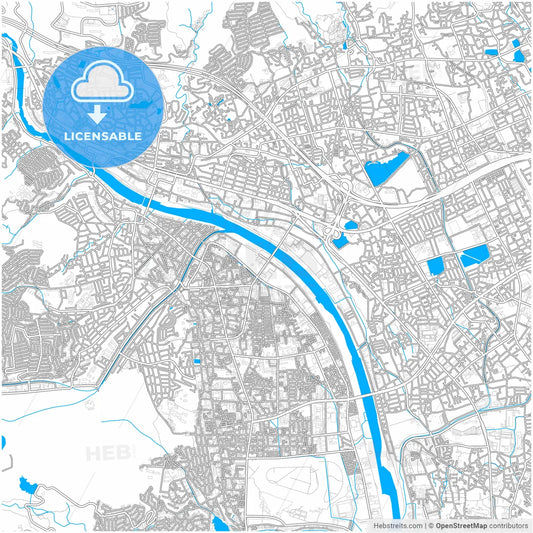 Takarazuka, Hyōgo, Japan, city map with high resolution roads.