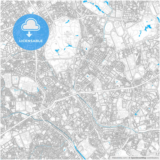 Shibuya, Tokyo, Japan, city map with high resolution roads.