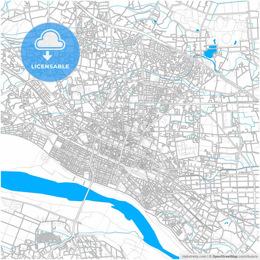 Kumagaya, Saitama, Japan, city map with high resolution roads.