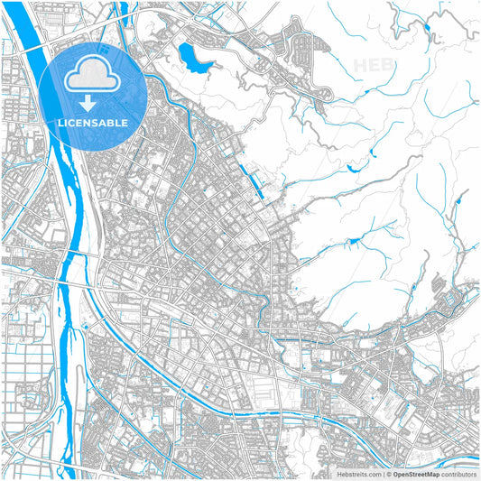 Tottori, Tottori, Japan, city map with high resolution roads.
