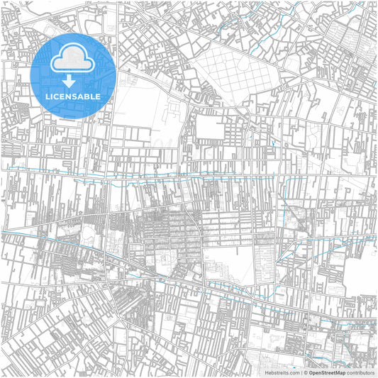 Kodaira, Tokyo, Japan, city map with high resolution roads.