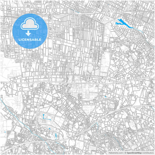 Mitaka, Tokyo, Japan, city map with high resolution roads.
