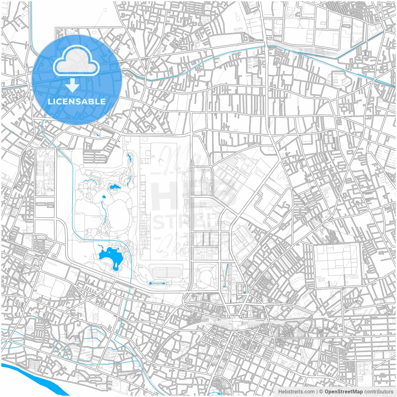 Tachikawa, Tokyo, Japan, city map with high resolution roads.
