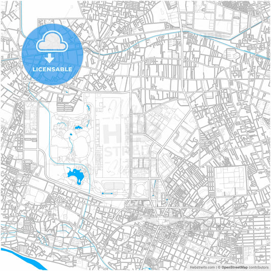 Tachikawa, Tokyo, Japan, city map with high resolution roads.