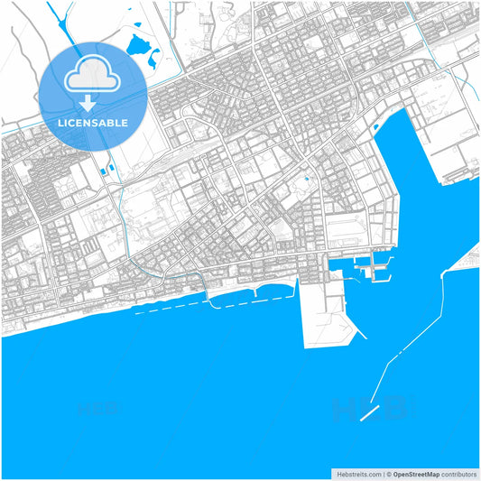 Tomakomai, Hokkaidō, Japan, city map with high resolution roads.