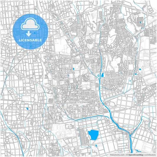 Iwata, Shizuoka, Japan, city map with high resolution roads.