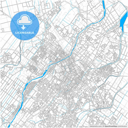 Matsusaka, Mie, Japan, city map with high resolution roads.