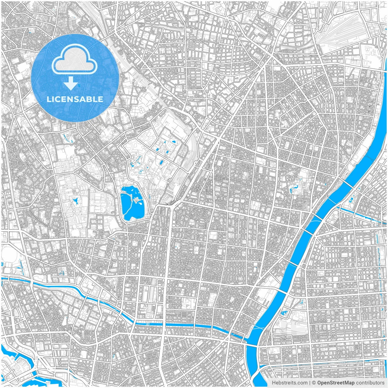 Taitō, Tokyo, Japan, city map with high resolution roads.