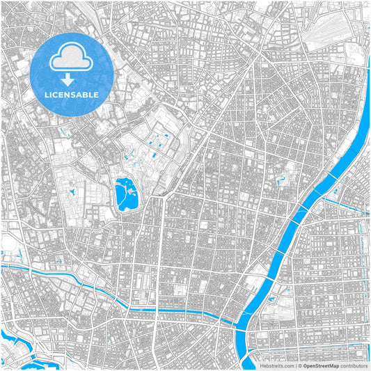 Taitō, Tokyo, Japan, city map with high resolution roads.