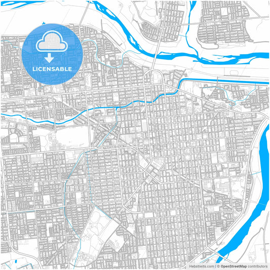 Obihiro, Hokkaidō, Japan, city map with high resolution roads.