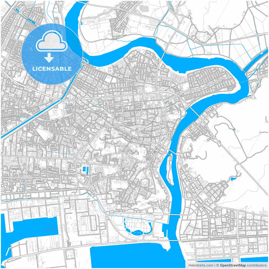 Ishinomaki, Miyagi, Japan, city map with high resolution roads.