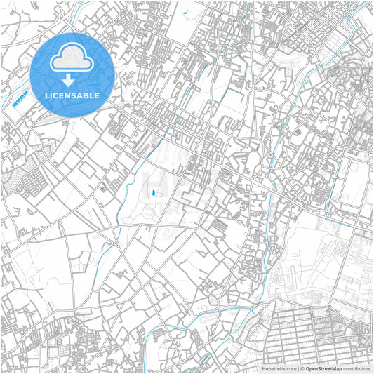 Niiza, Saitama, Japan, city map with high resolution roads.
