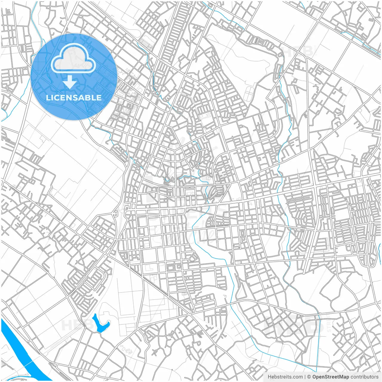 Hitachinaka, Ibaraki, Japan, city map with high resolution roads.