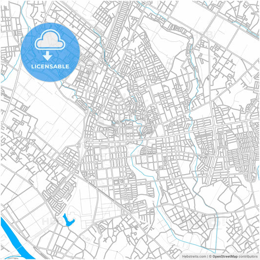 Hitachinaka, Ibaraki, Japan, city map with high resolution roads.