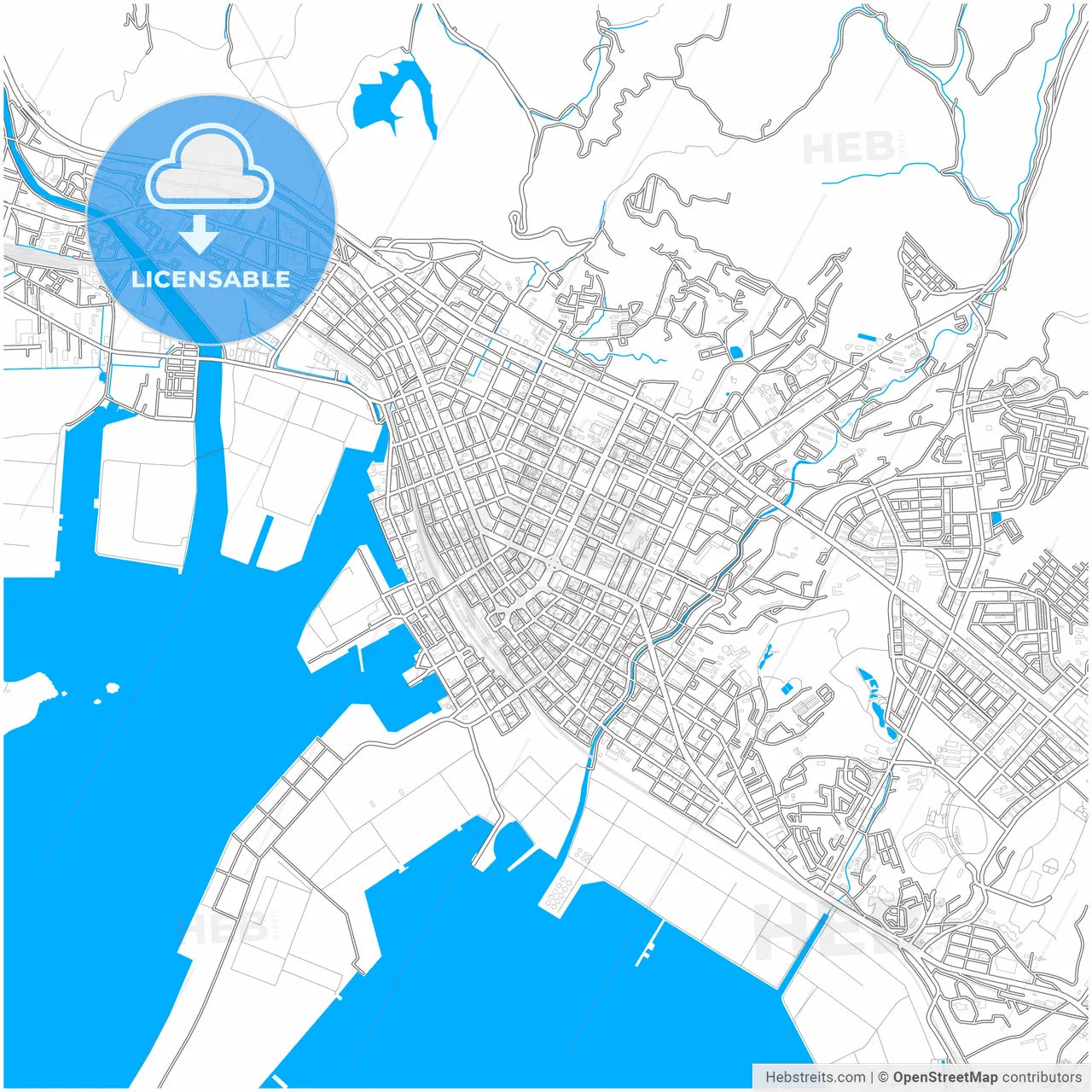 Shūnan, Yamaguchi, Japan, city map with high resolution roads.