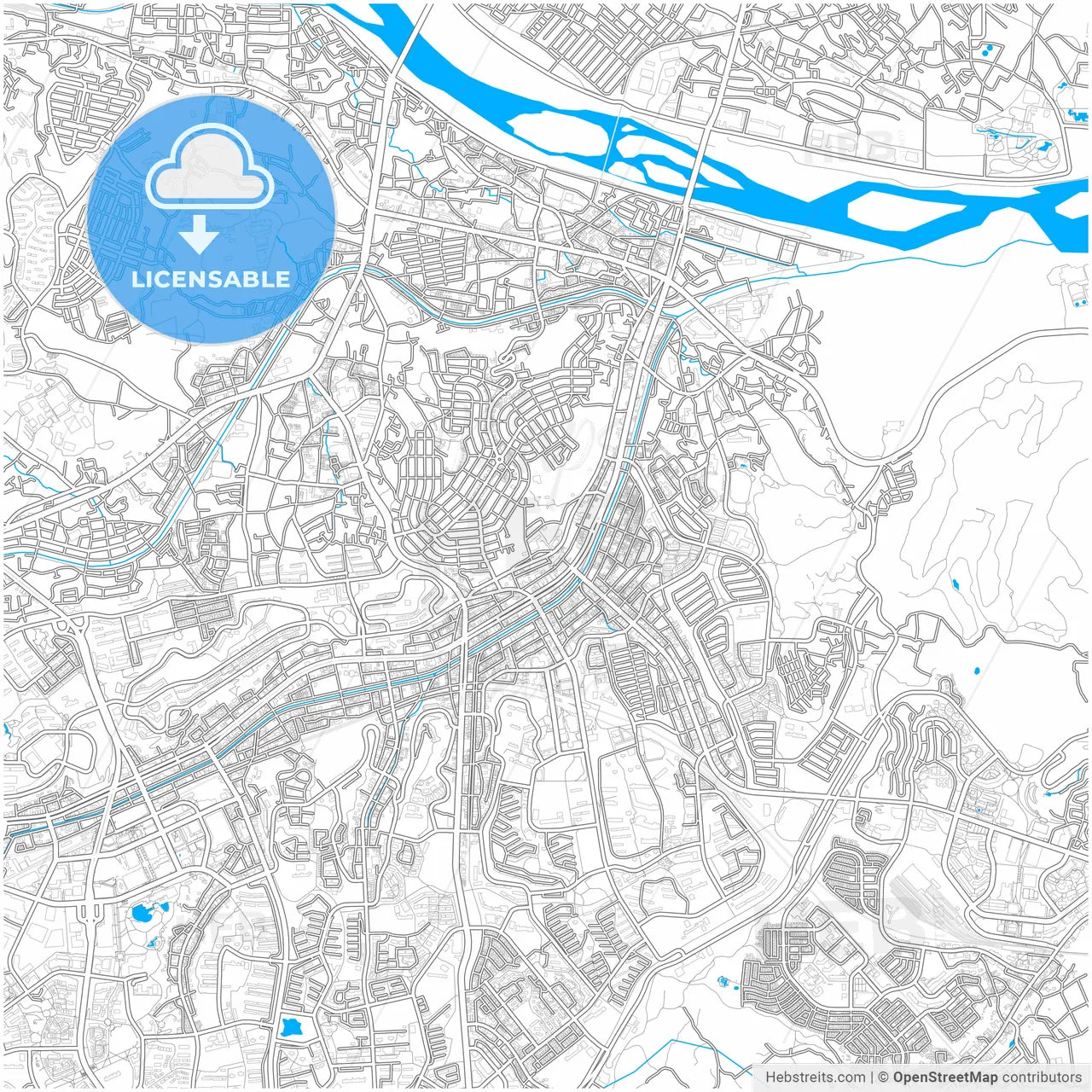 Tama, Tokyo, Japan, city map with high resolution roads.