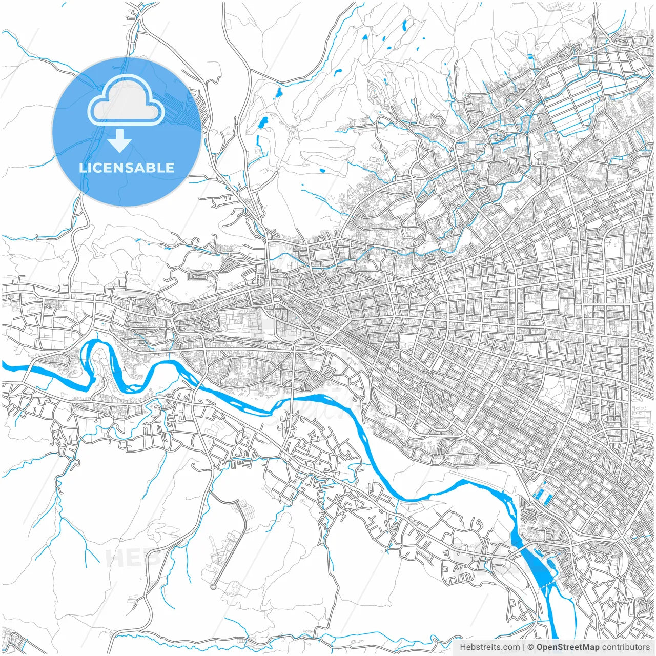 Ōme, Tokyo, Japan, city map with high resolution roads.
