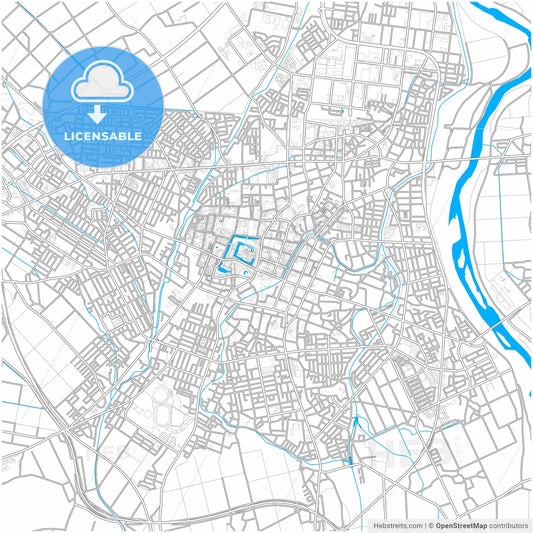Tsuruoka, Yamagata, Japan, city map with high resolution roads.