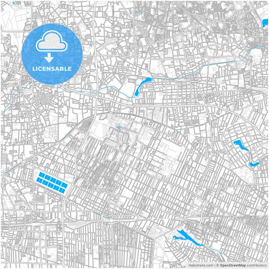 Musashino, Tokyo, Japan, city map with high resolution roads.