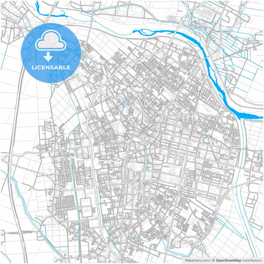 Ōsaki, Miyagi, Japan, city map with high resolution roads.