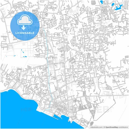 Zamboanga City, Zamboanga del Sur , Philippines, city map with high resolution roads.