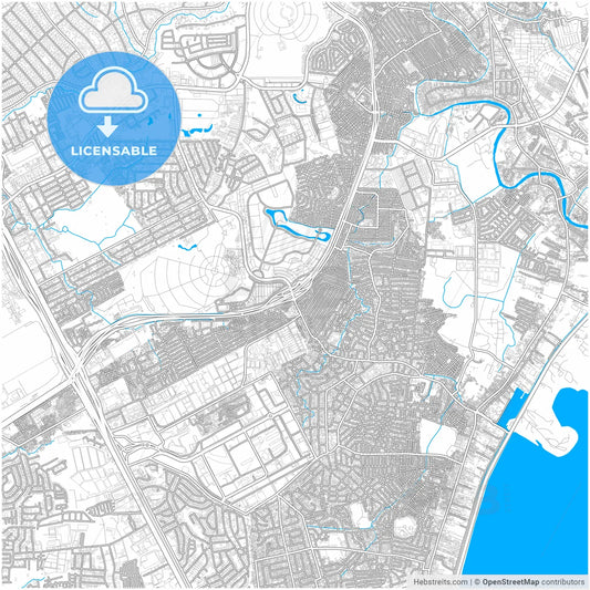 Taguig, Philippines, city map with high resolution roads.
