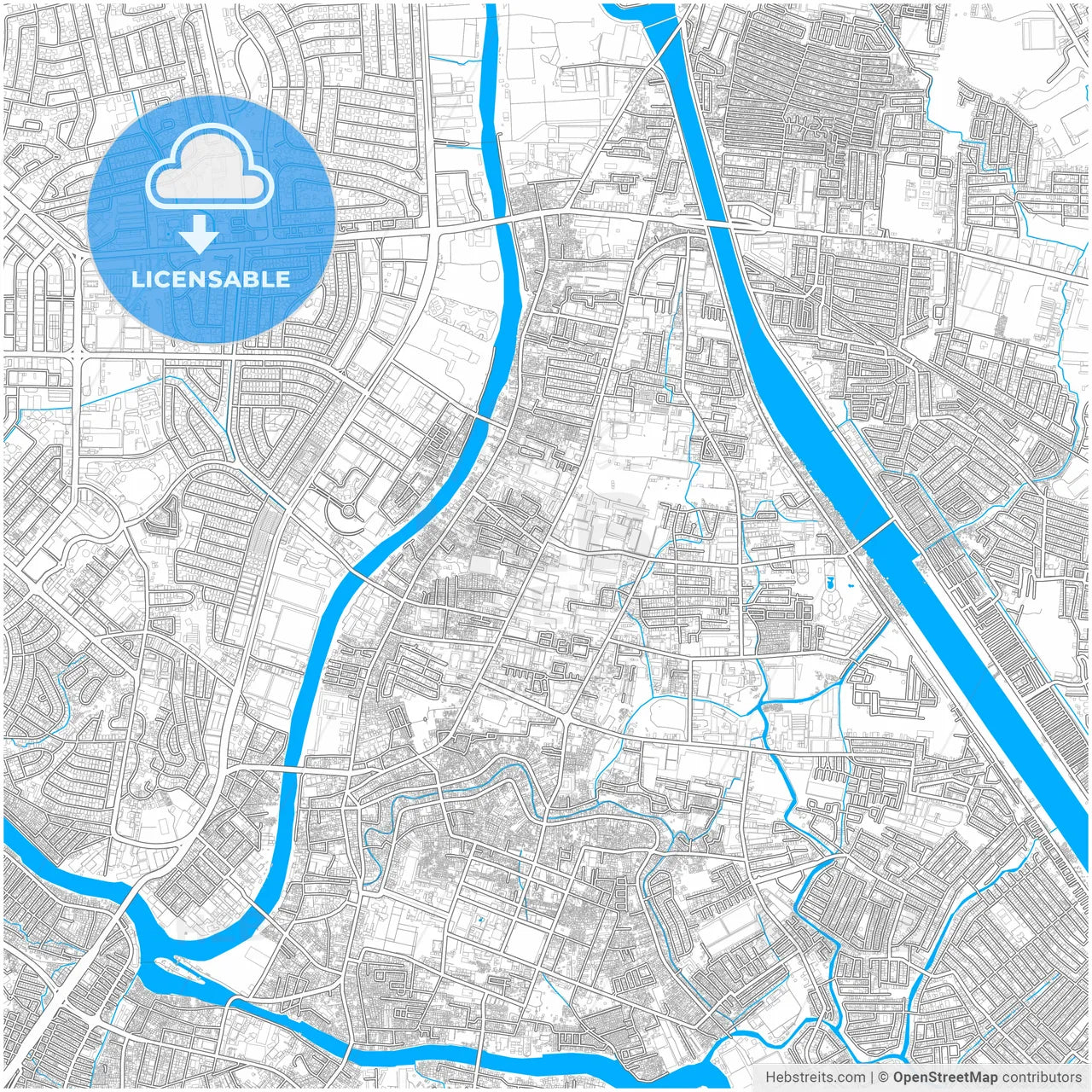 Pasig, Philippines, city map with high resolution roads.