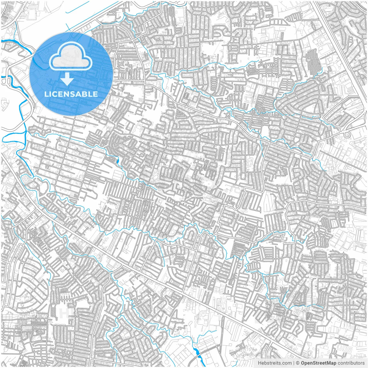Parañaque, Philippines, city map with high resolution roads.