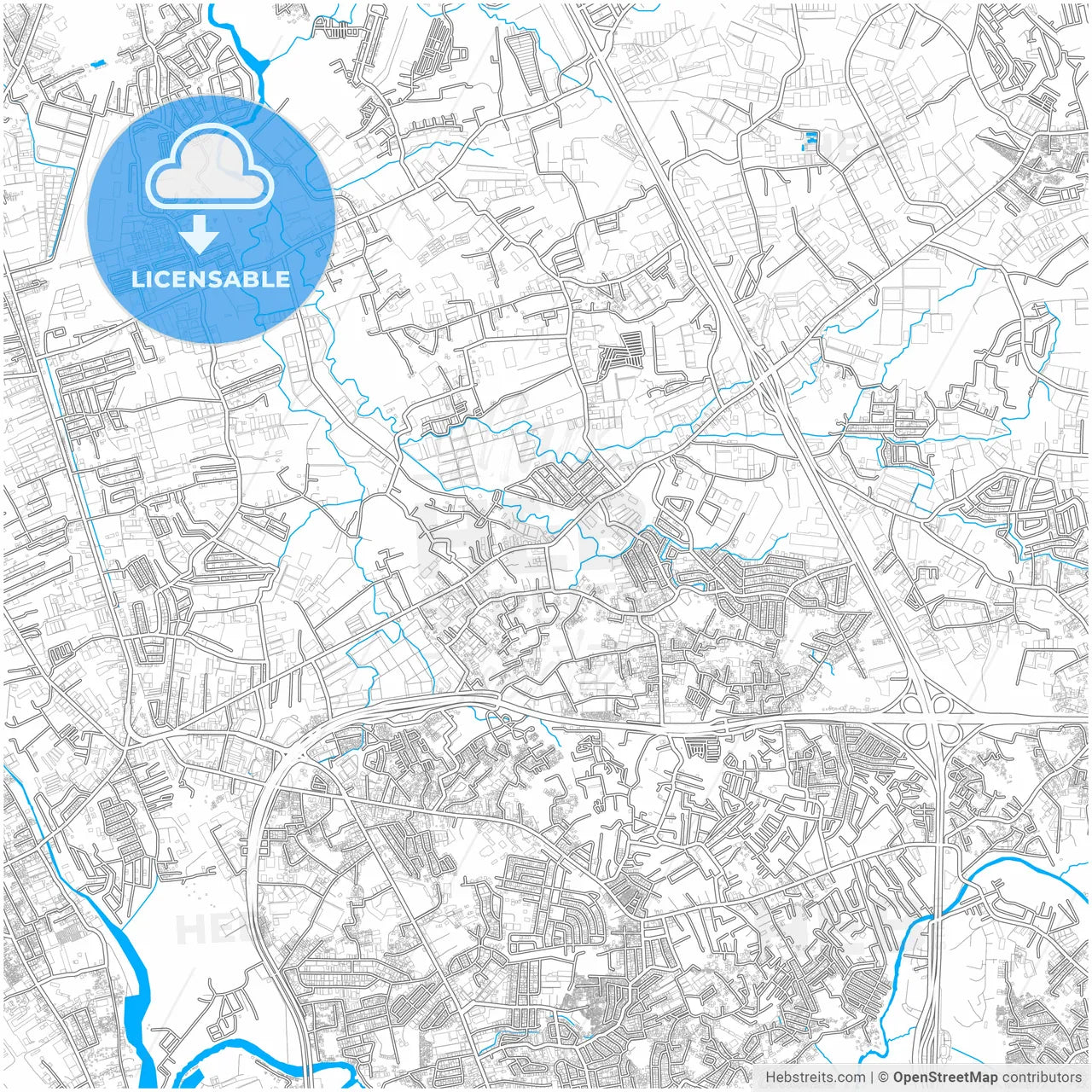 Valenzuela, Philippines, city map with high resolution roads.