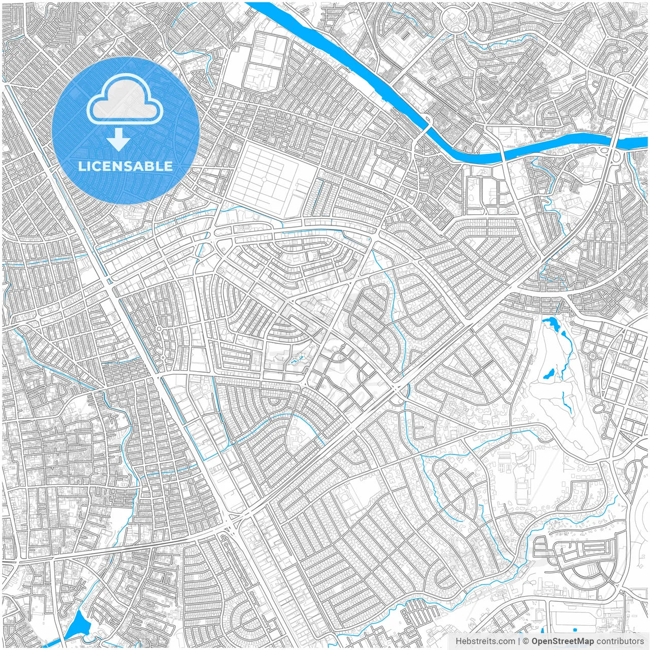 Makati, Philippines, city map with high resolution roads.