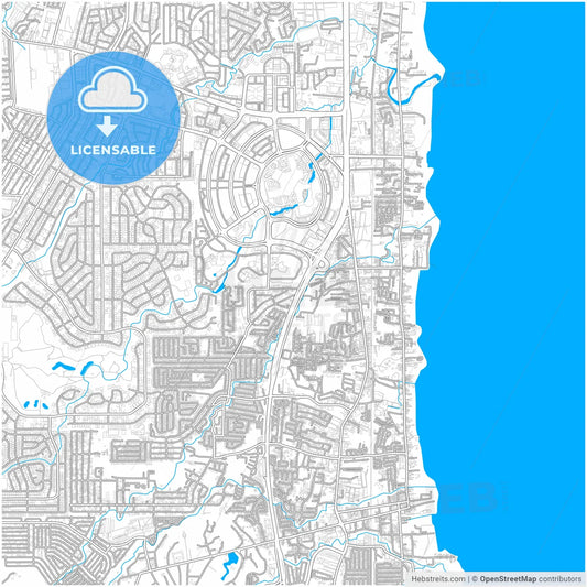 Muntinlupa, Philippines, city map with high resolution roads.