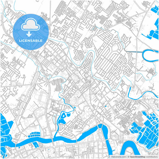 Iloilo City, Iloilo, Philippines, city map with high resolution roads.