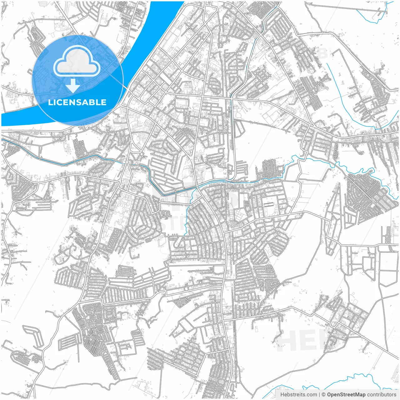 Tarlac City, Tarlac, Philippines, city map with high resolution roads.