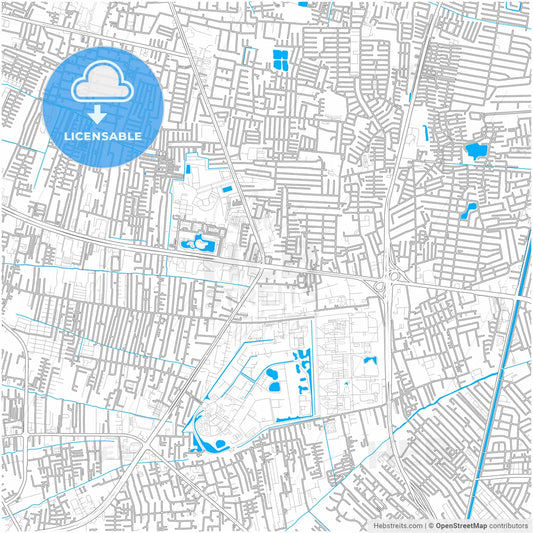 Nonthaburi, Nonthaburi, Thailand, city map with high resolution roads.