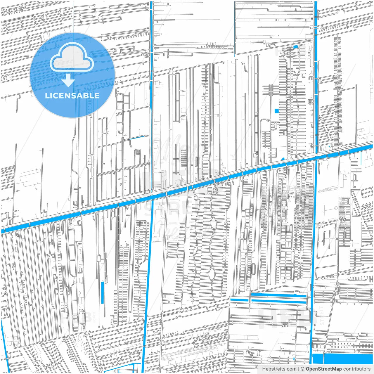 Rangsit, Pathum Thani, Thailand, city map with high resolution roads.