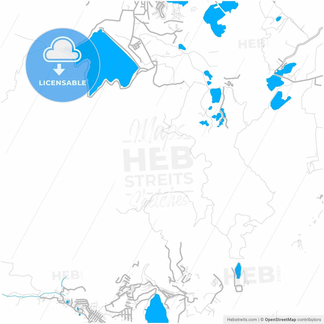 Phuket, Phuket, Thailand, city map with high resolution roads.