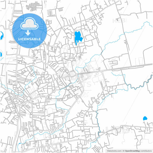 Trang, Trang, Thailand, city map with high resolution roads.