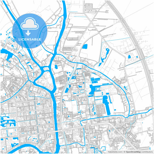 Phra Nakhon Si Ayutthaya, Phra Nakhon Si Ayutthaya, Thailand, city map with high resolution roads.