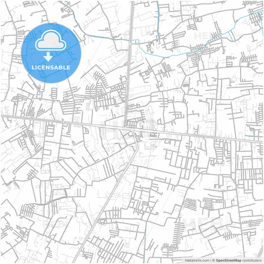 Om Noi, Samut Sakhon, Thailand, city map with high resolution roads.