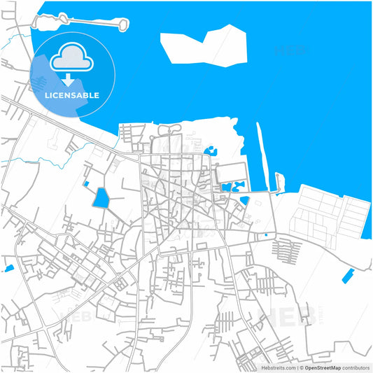 Sakon Nakhon, Sakon Nakhon, Thailand, city map with high resolution roads.