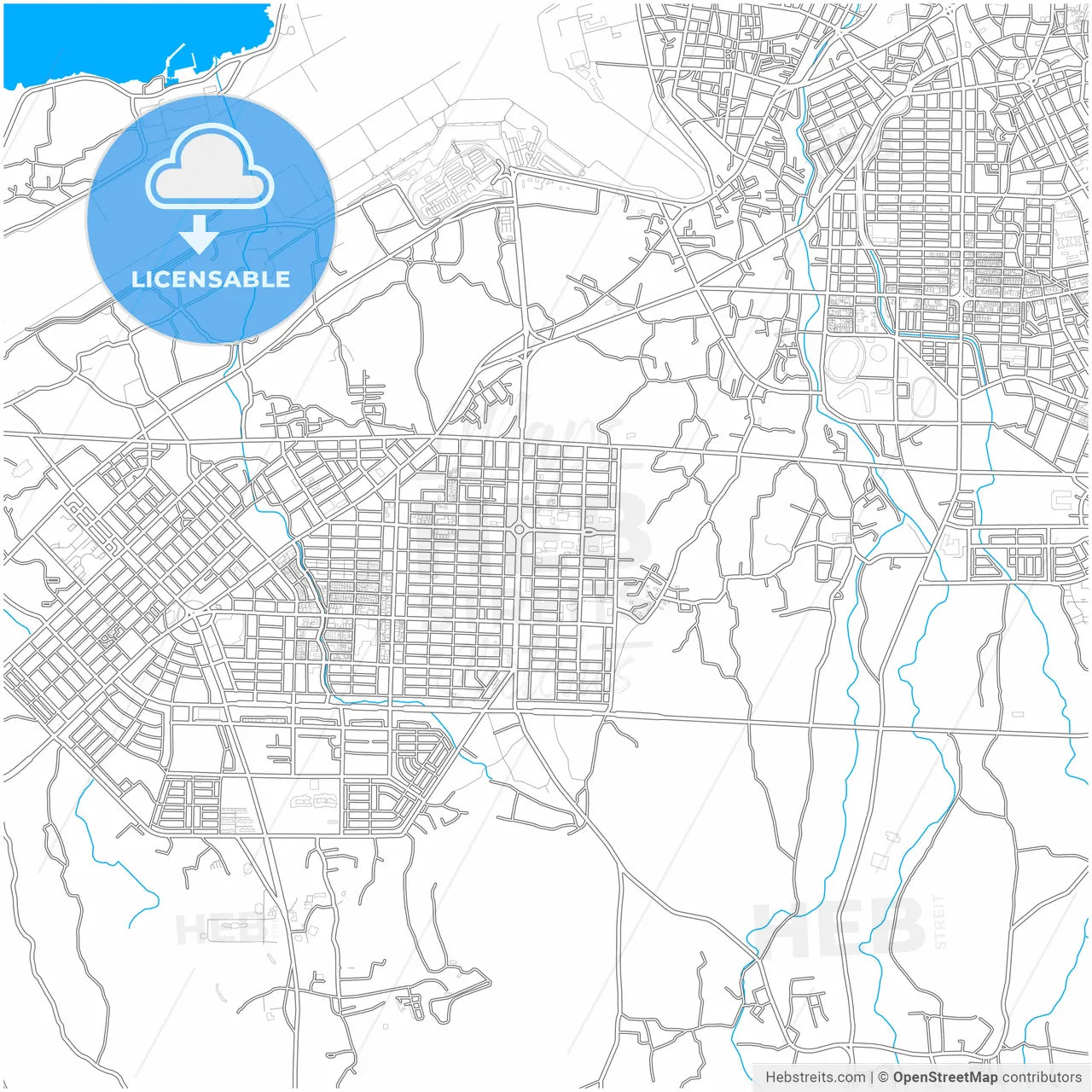 Jeju, Jeju, South Korea, city map with high resolution roads.